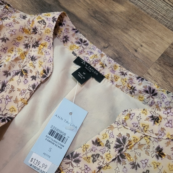 Ann Taylor Pearl Blush Paisley Floral Balloon Sleeve Midi Dress Size Small P - Picture 4 of 10